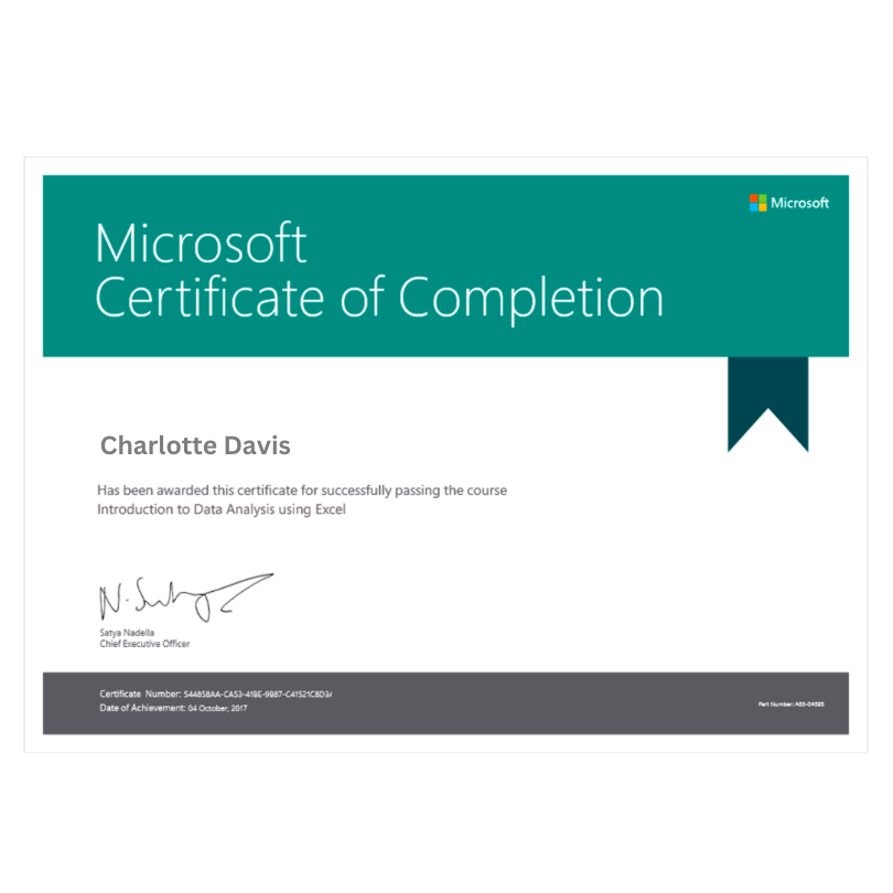 Microsoft Full Stack Development Course Completion Certificate