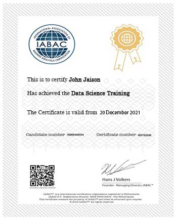 Online Data Science Training certificate 
